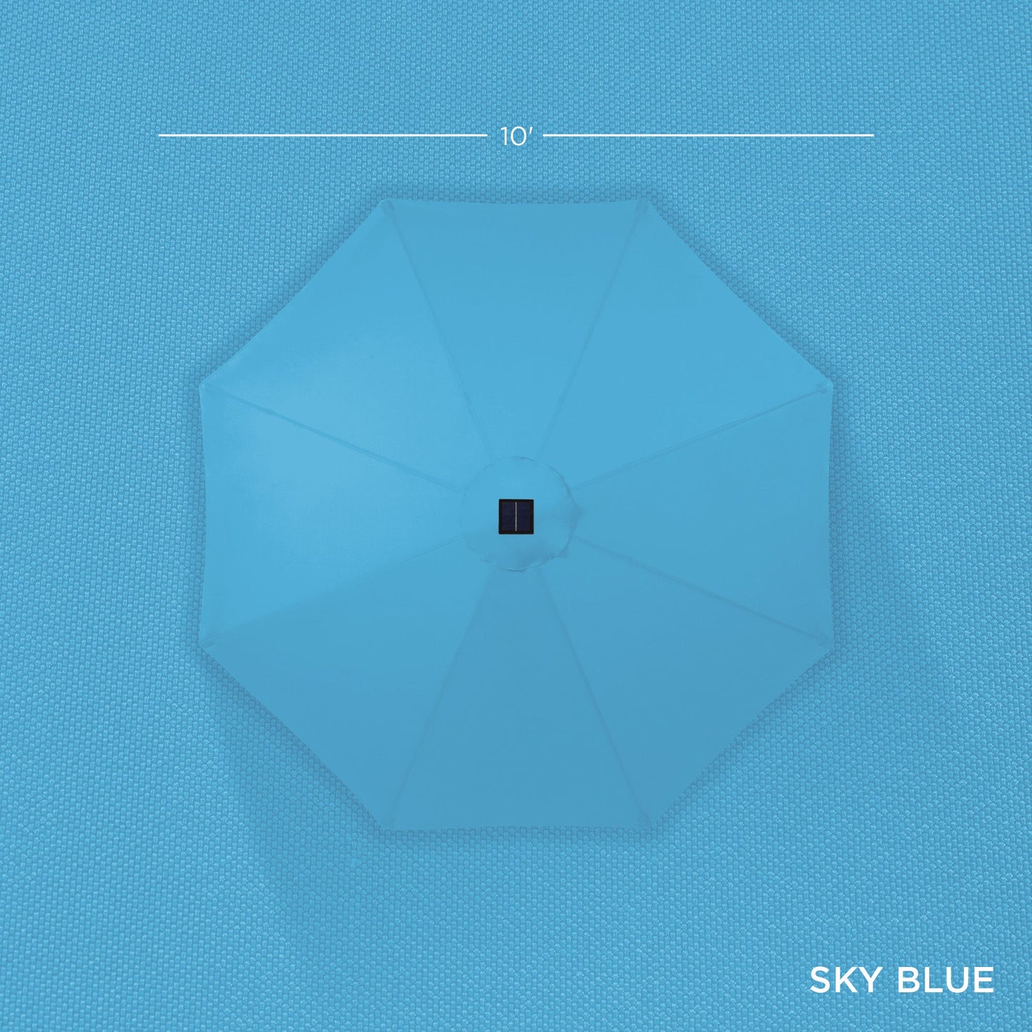 Solar LED Lighted Patio Umbrella w/ Tilt Adjustment, UV-Resistant - 10ft