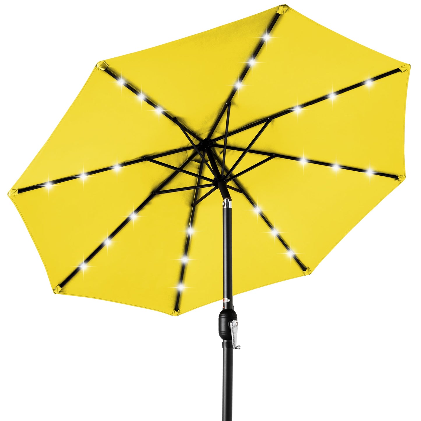 Solar LED Lighted Patio Umbrella w/ Tilt Adjustment, UV-Resistant - 10ft