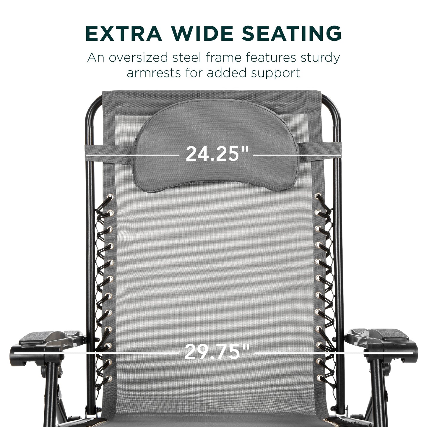 Oversized Reclining Zero Gravity Chair Lounger w/ Cup Holder, Pillow