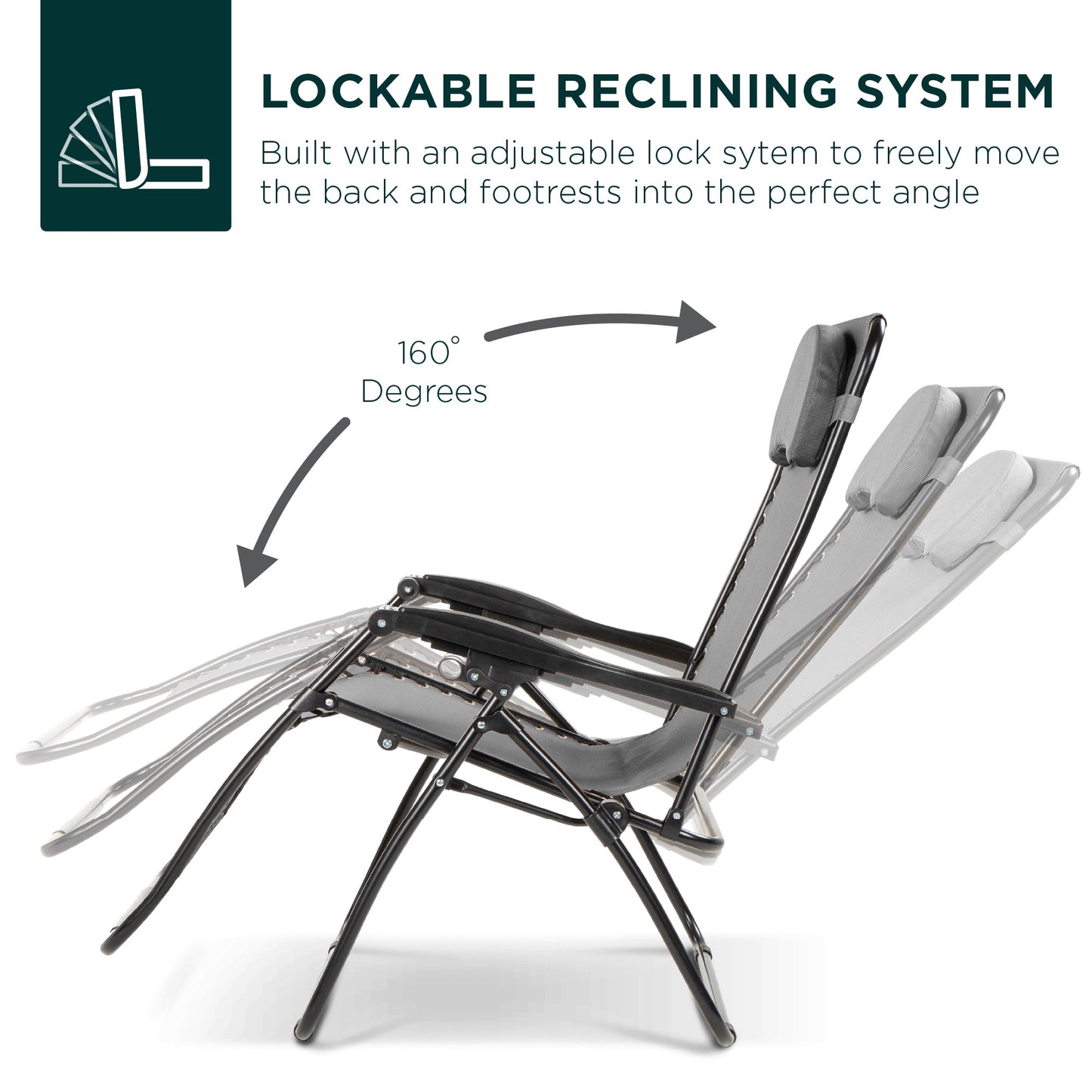 Oversized Reclining Zero Gravity Chair Lounger w/ Cup Holder, Pillow