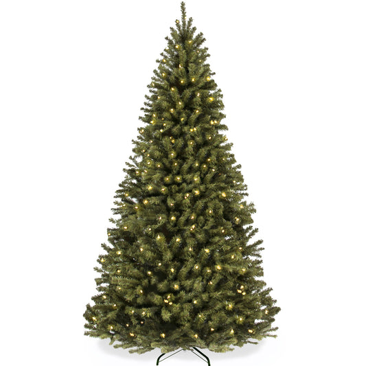 Pre-Lit Artificial Green Spruce Christmas Tree, w/Easy Assembly