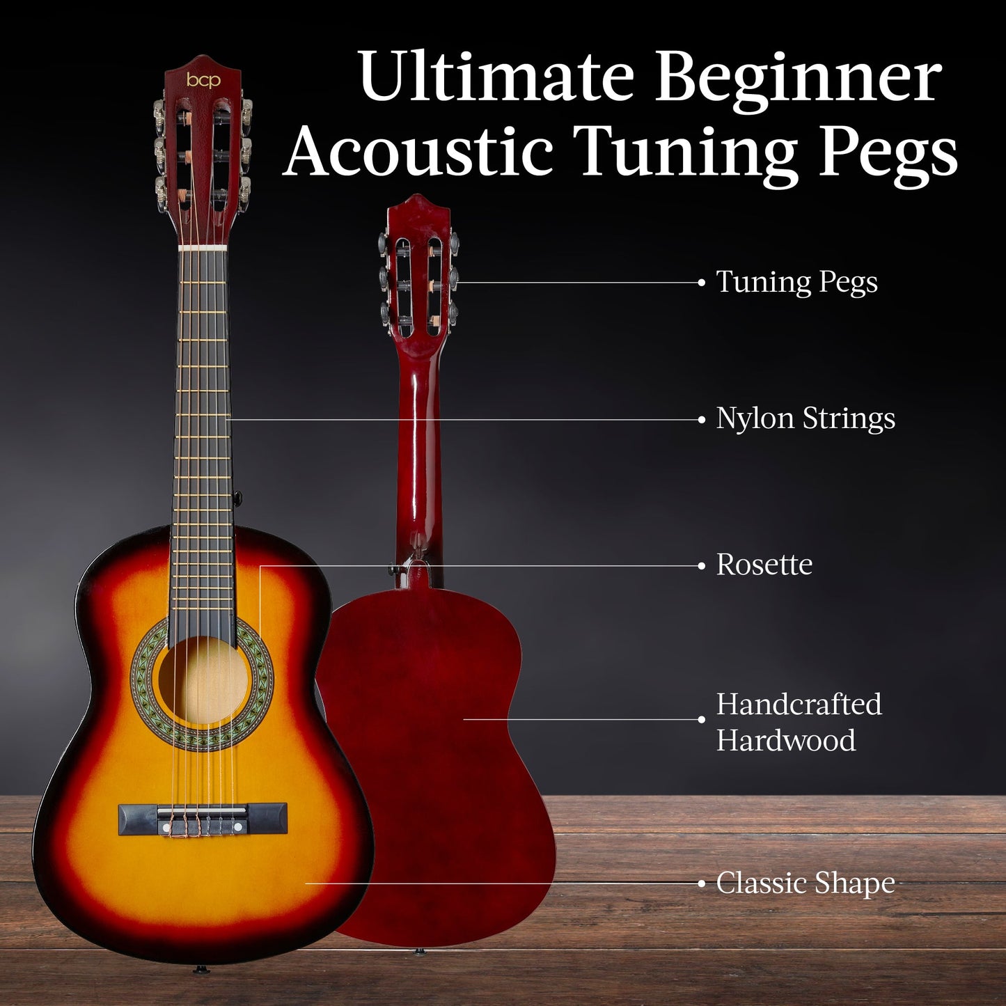 Kids Acoustic Guitar Beginner Starter Kit w/ Carrying Case - 30in
