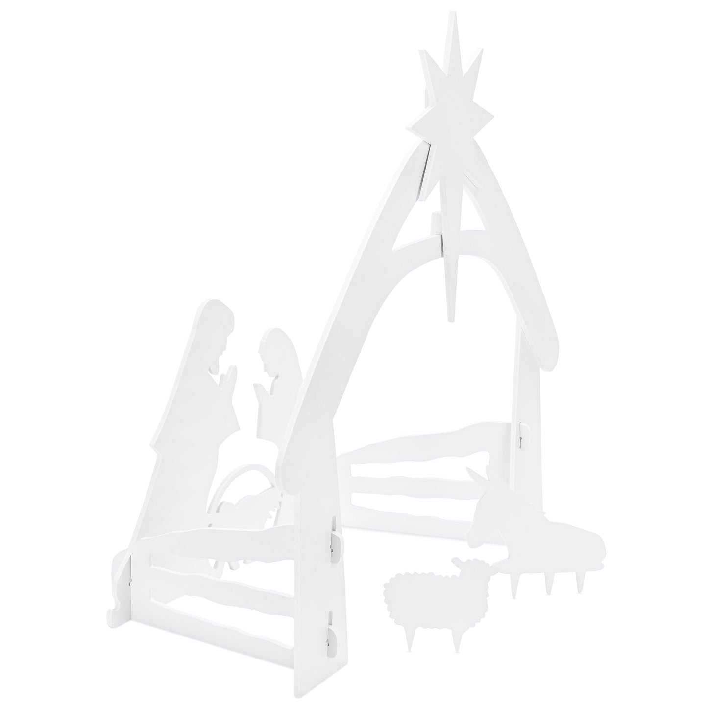 Christmas Nativity Scene Yard Decoration w/ Water Resistant PVC