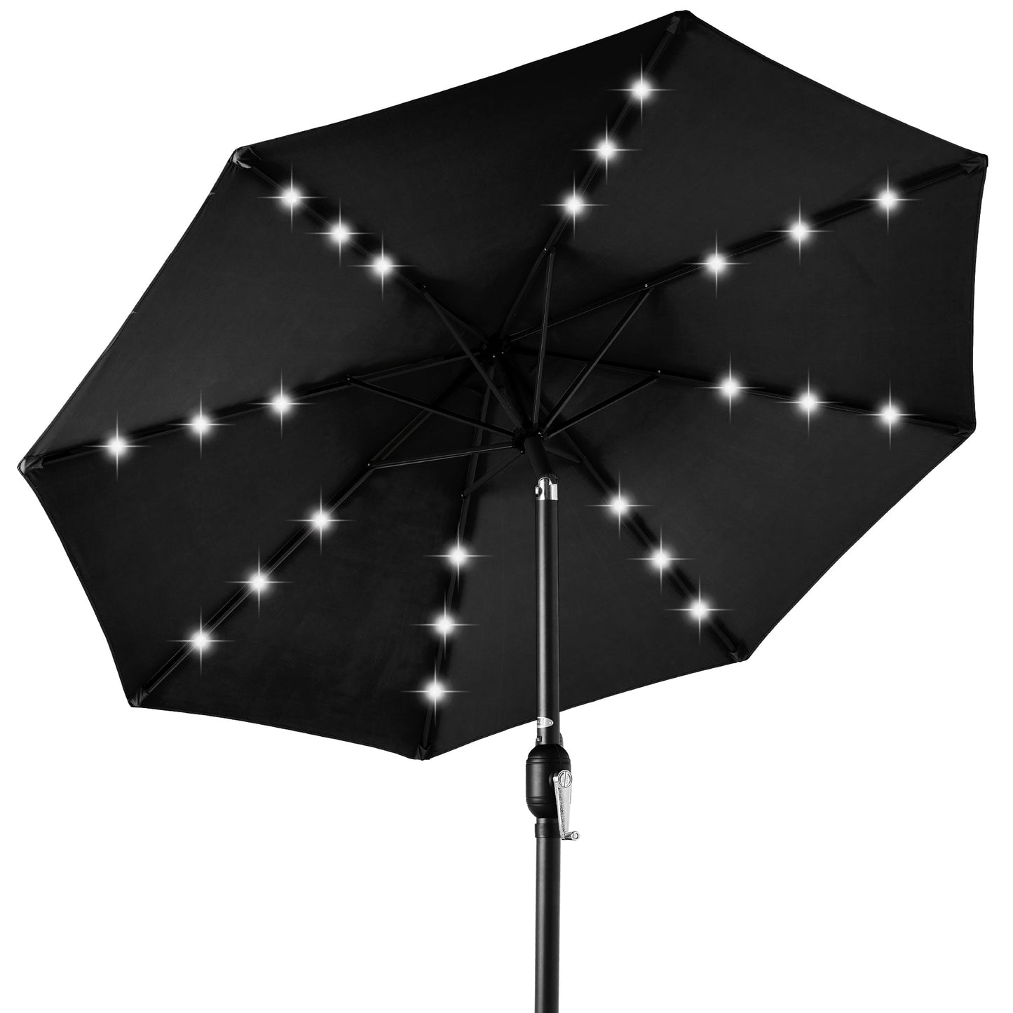 Solar LED Lighted Patio Umbrella w/ Tilt Adjustment, UV-Resistant - 10ft