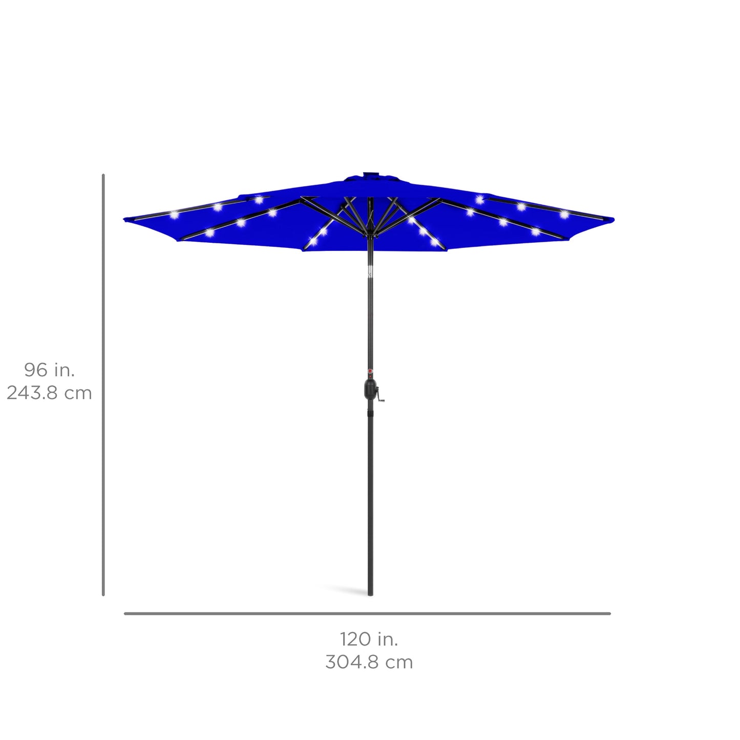 Solar LED Lighted Patio Umbrella w/ Tilt Adjustment, UV-Resistant - 10ft