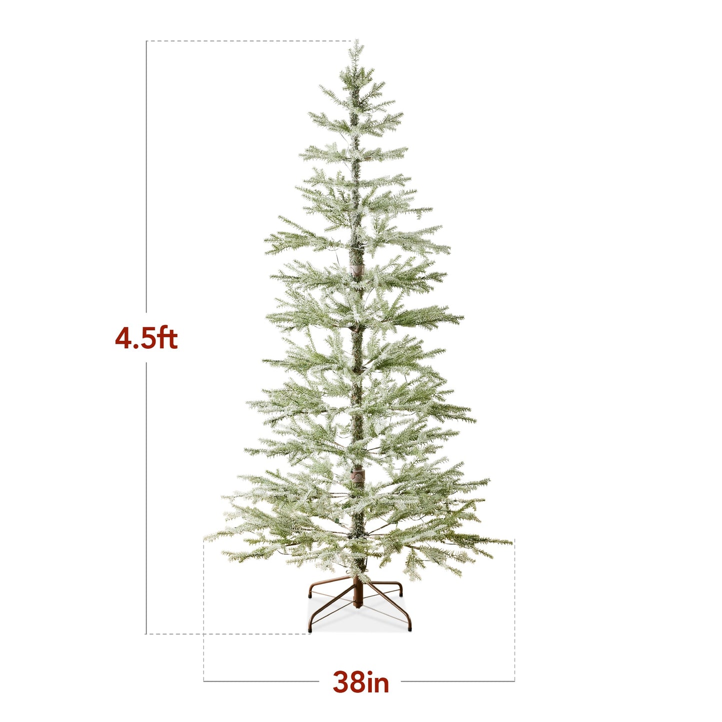 Green Pre-Lit Sparse Flocked Christmas Tree w/ 2-in-1 LEDs, Cordless Connection