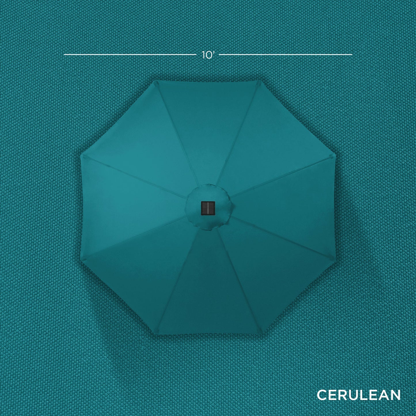 Solar LED Lighted Patio Umbrella w/ Tilt Adjustment, UV-Resistant - 10ft