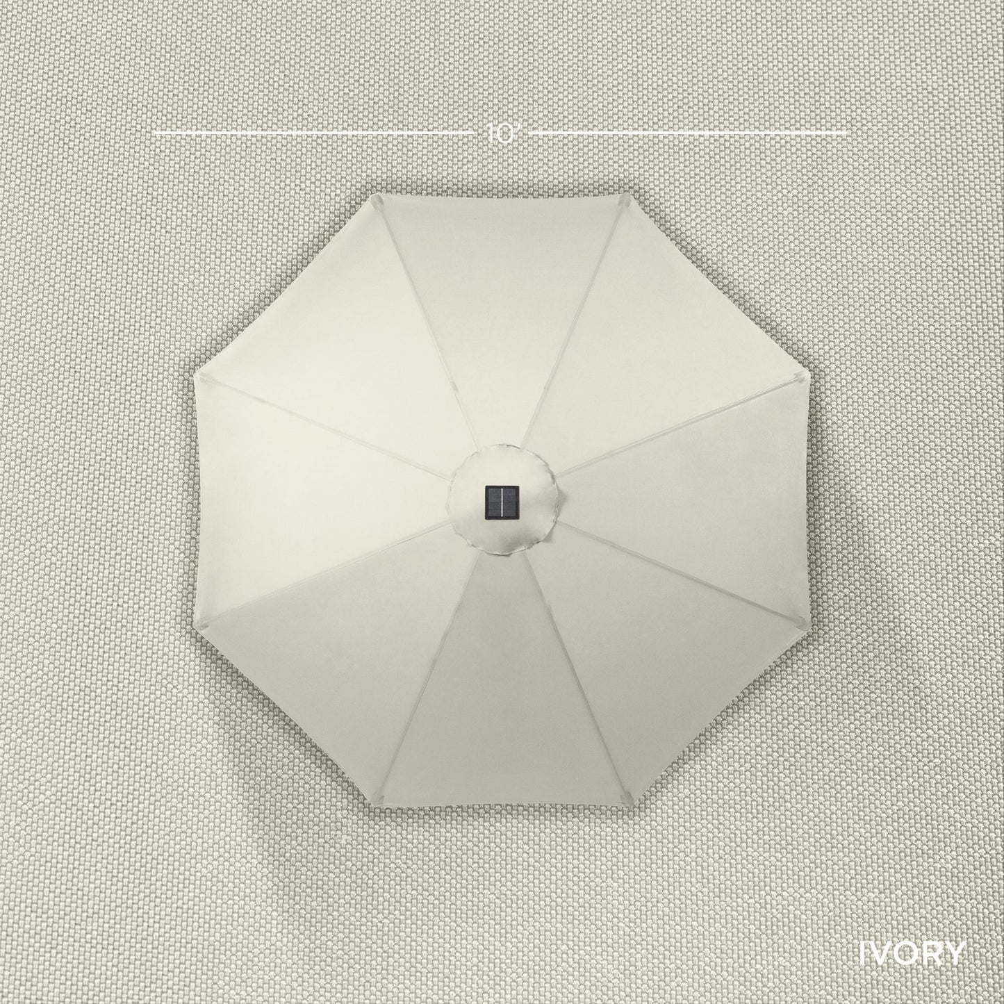 Solar LED Lighted Patio Umbrella w/ Tilt Adjustment, UV-Resistant - 10ft