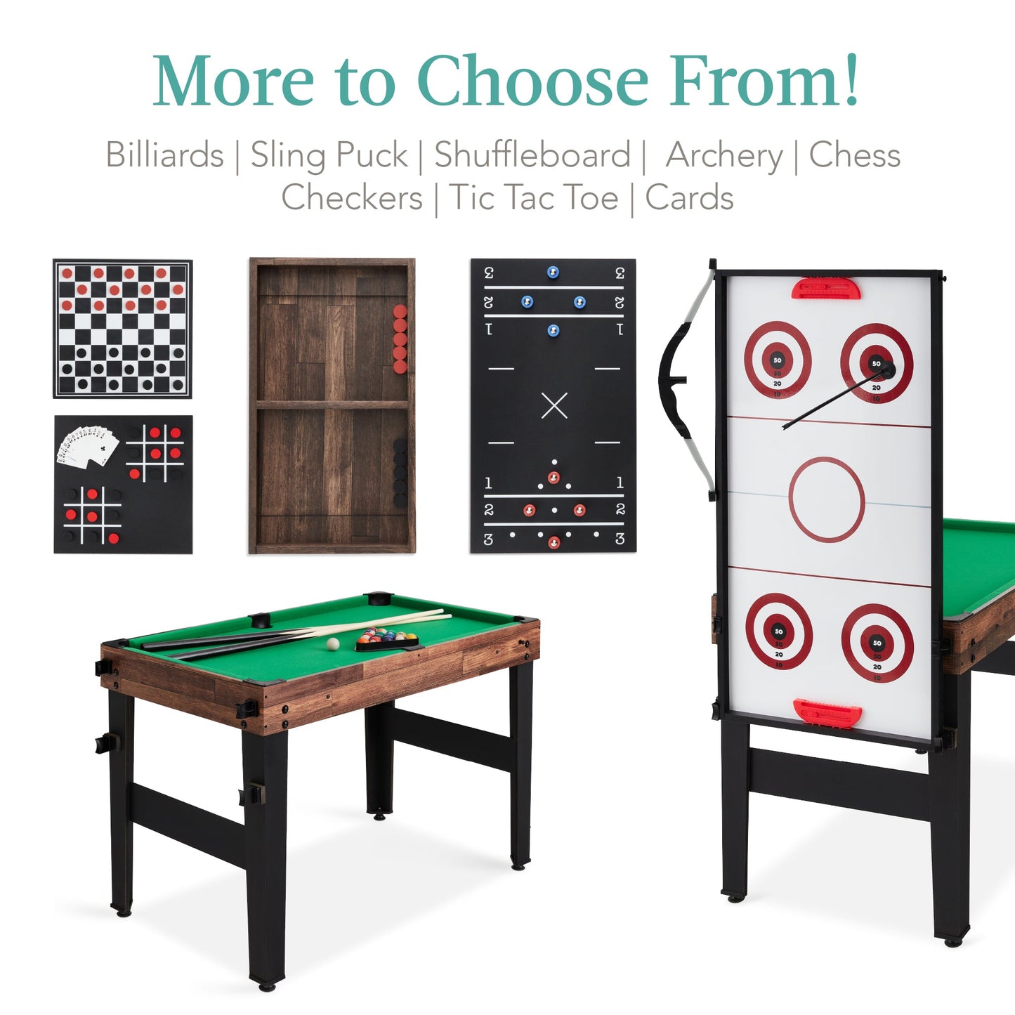 13-in-1 Combo Game Table Set w/ Ping Pong, Foosball, Basketball, Air Hockey