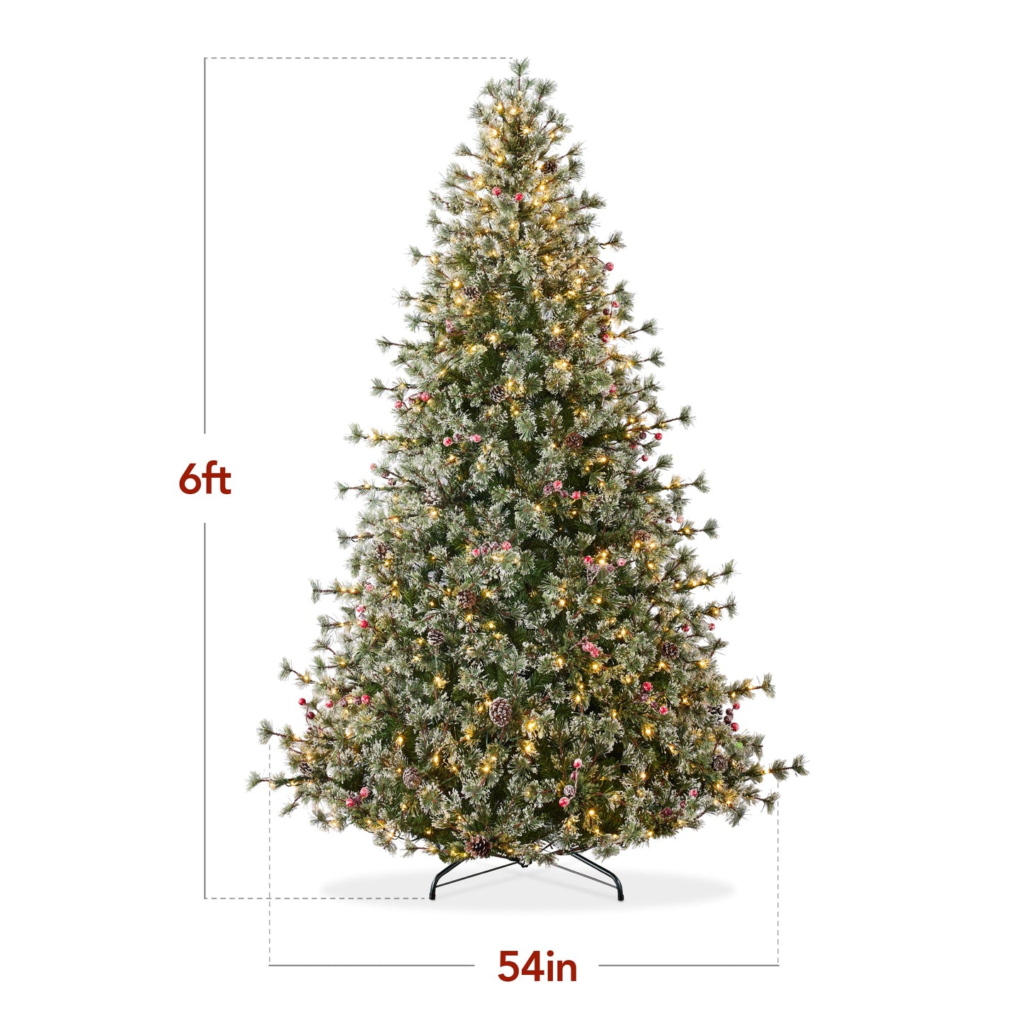 Pre-Lit Premium Semi-Flocked Cashmere Christmas Tree