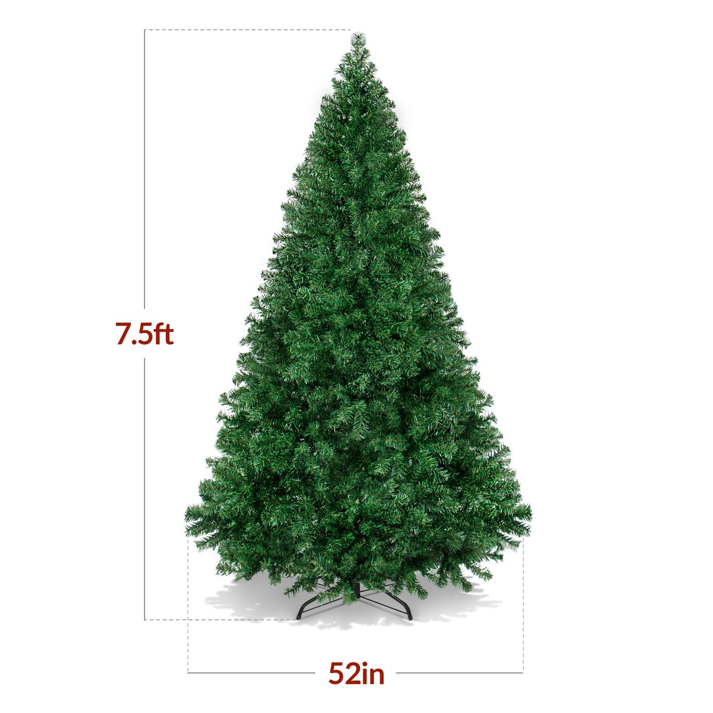 Artificial Green Christmas Tree, Unlit Pine Design w/Easy Assembly