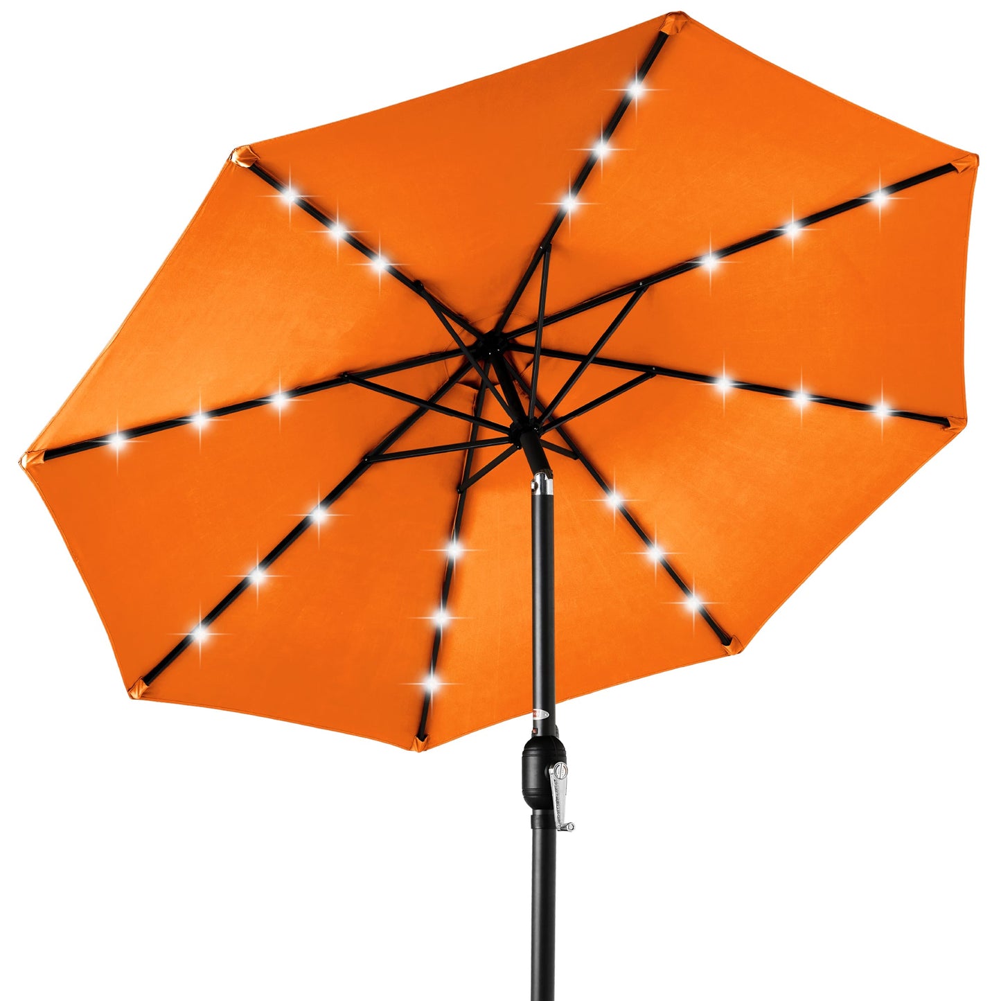 Solar LED Lighted Patio Umbrella w/ Tilt Adjustment, UV-Resistant - 10ft