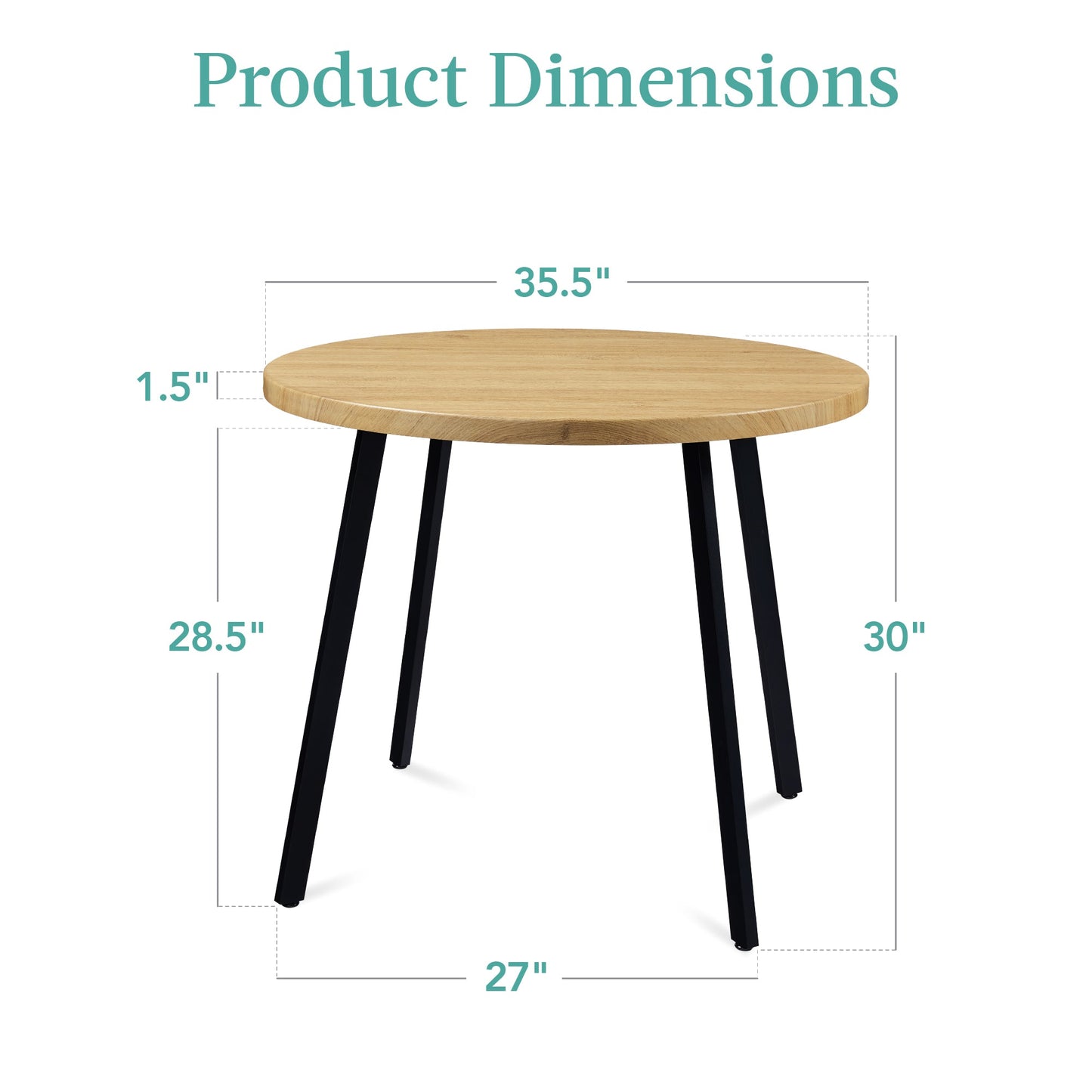 Round Dining Table w/Steel Legs