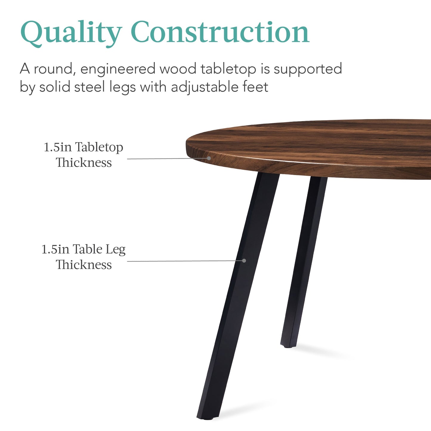 Round Dining Table w/Steel Legs