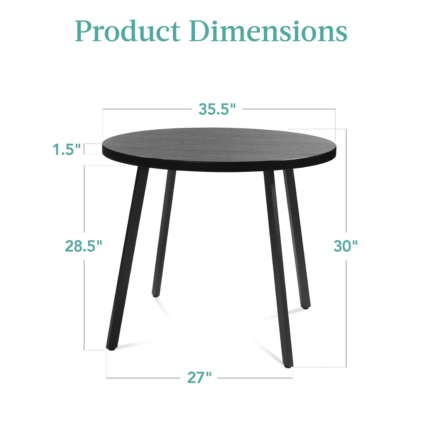 Round Dining Table w/Steel Legs