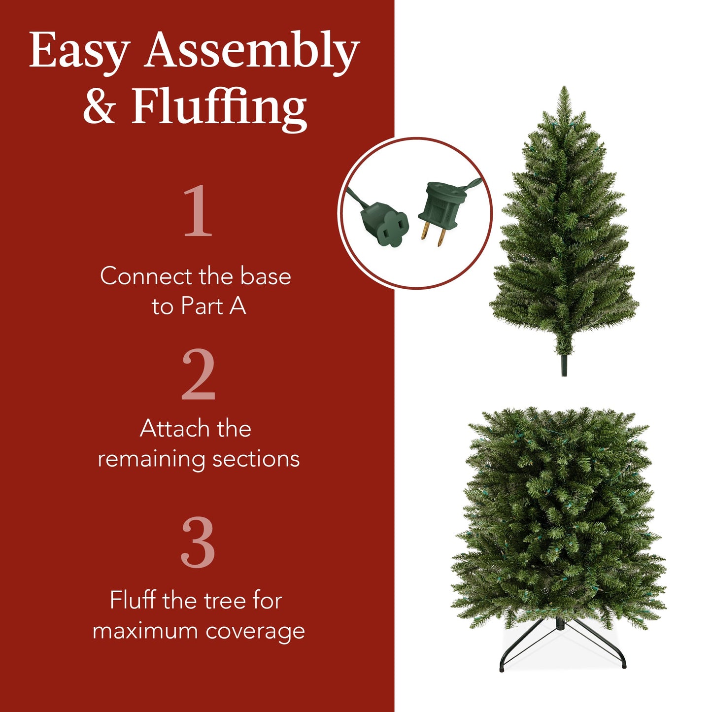 Prelit Spruce Pencil Christmas Tree w/ 2-In-1 LED Lights