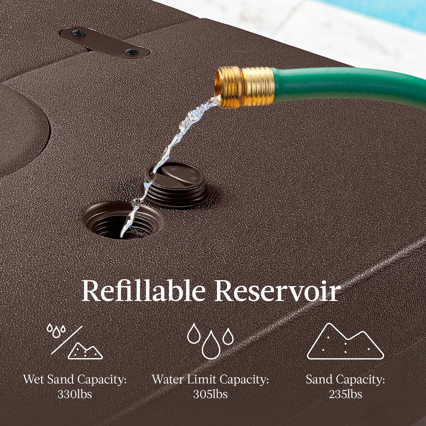 Fillable Heavy-Duty Cantilever Umbrella Base w/ 330lb Capacity