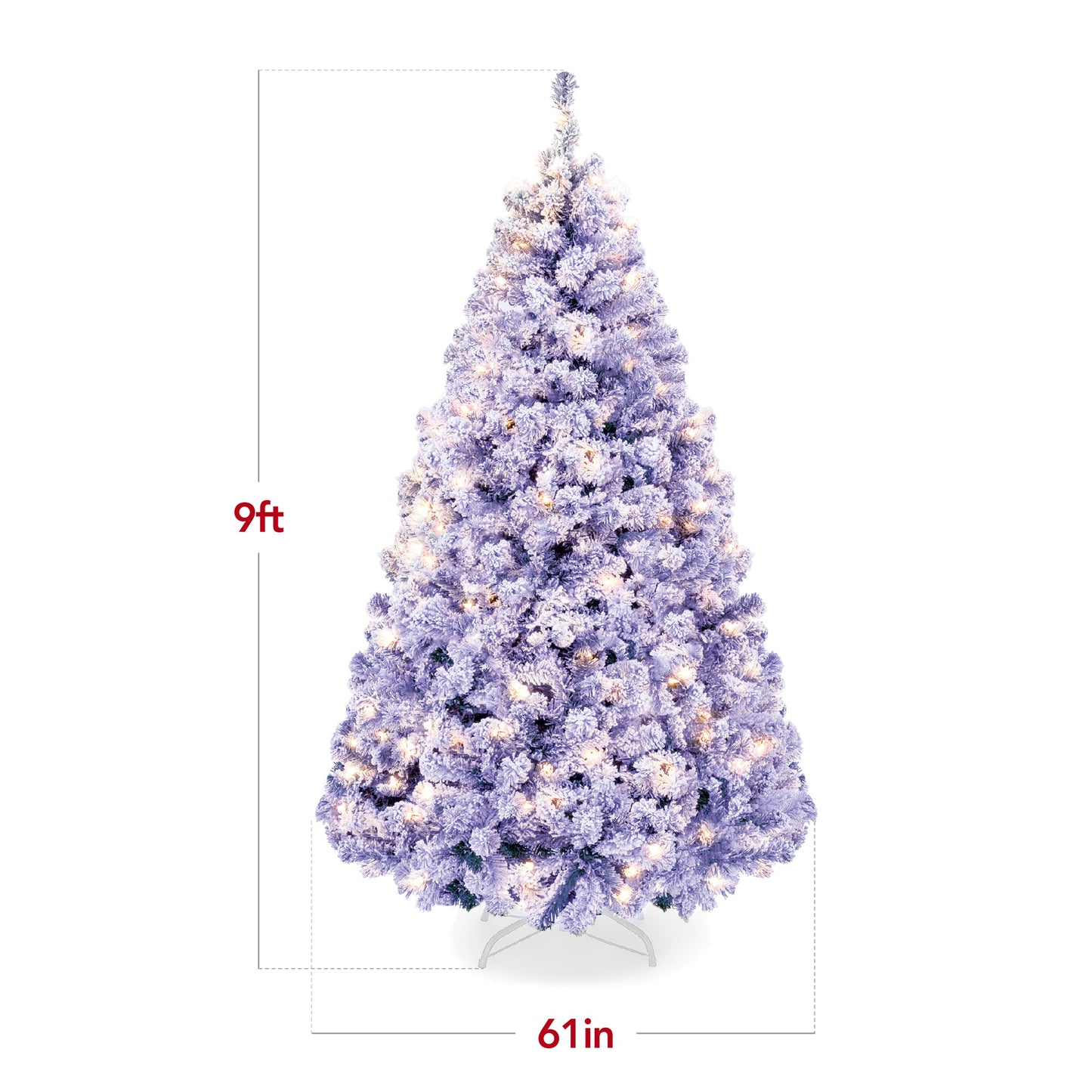 Pre-Lit Lavender Flocked Artificial Pine Christmas Tree w/ White Lights