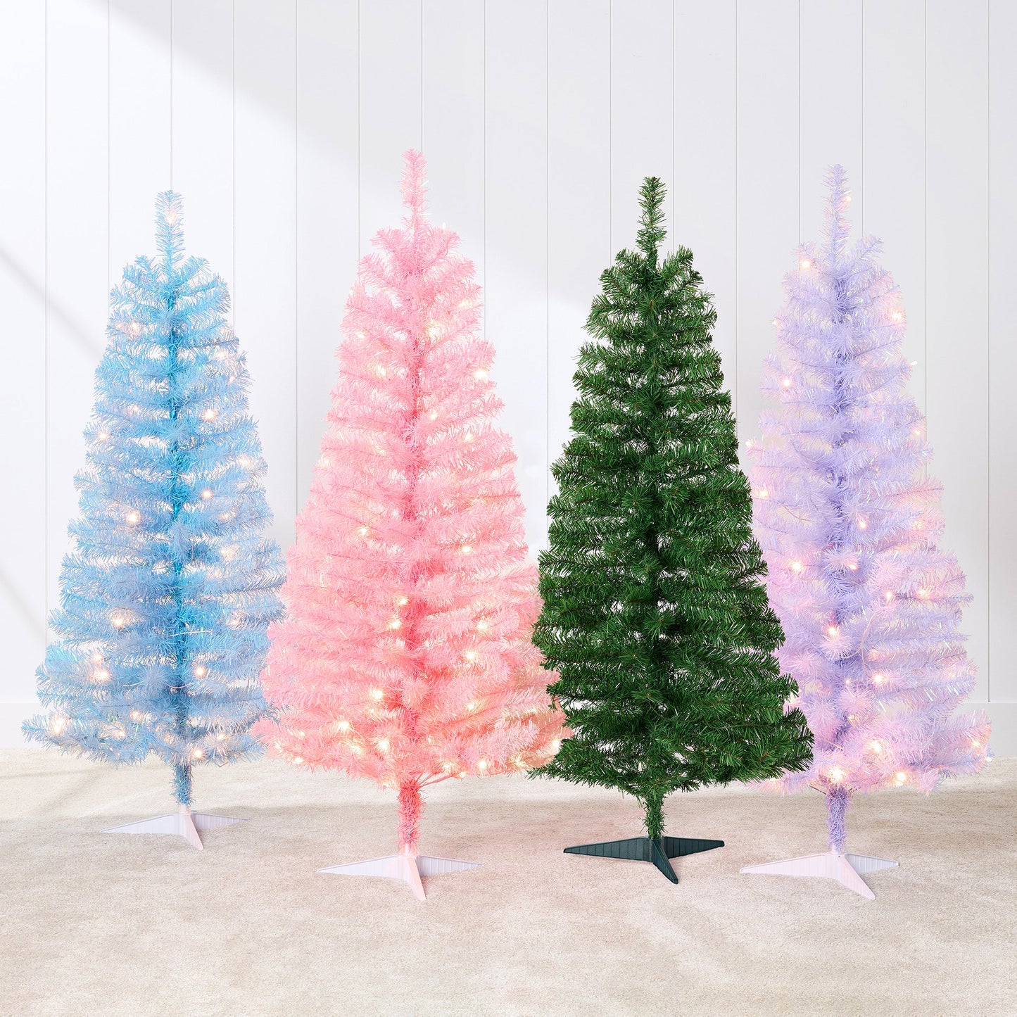 Prelit Colorful Mini Spruce Christmas Tree w/ LED Lights - 4ft