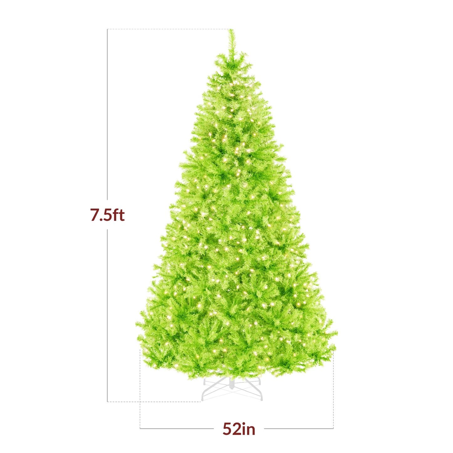 Pre-Lit Artificial Lime Green Christmas Tree w/ Incandescent Lights