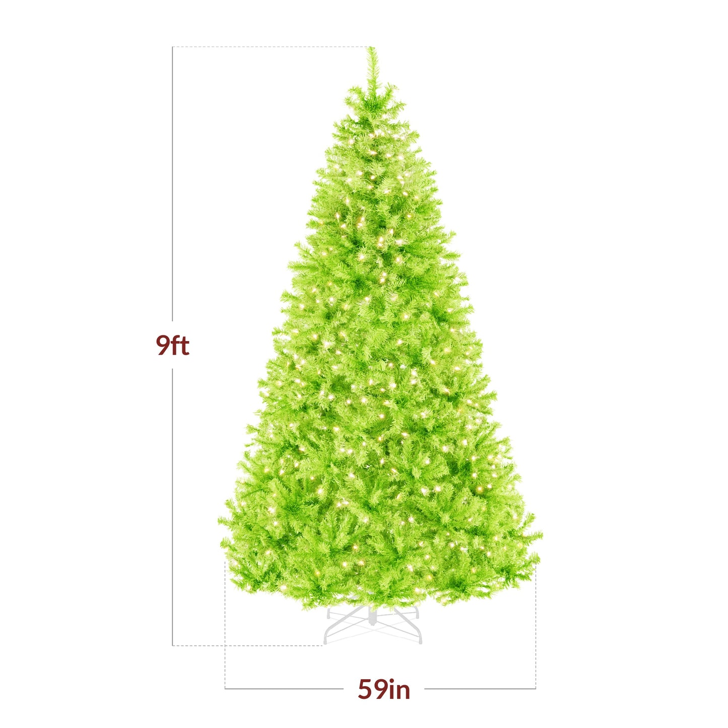 Pre-Lit Artificial Lime Green Christmas Tree w/ Incandescent Lights