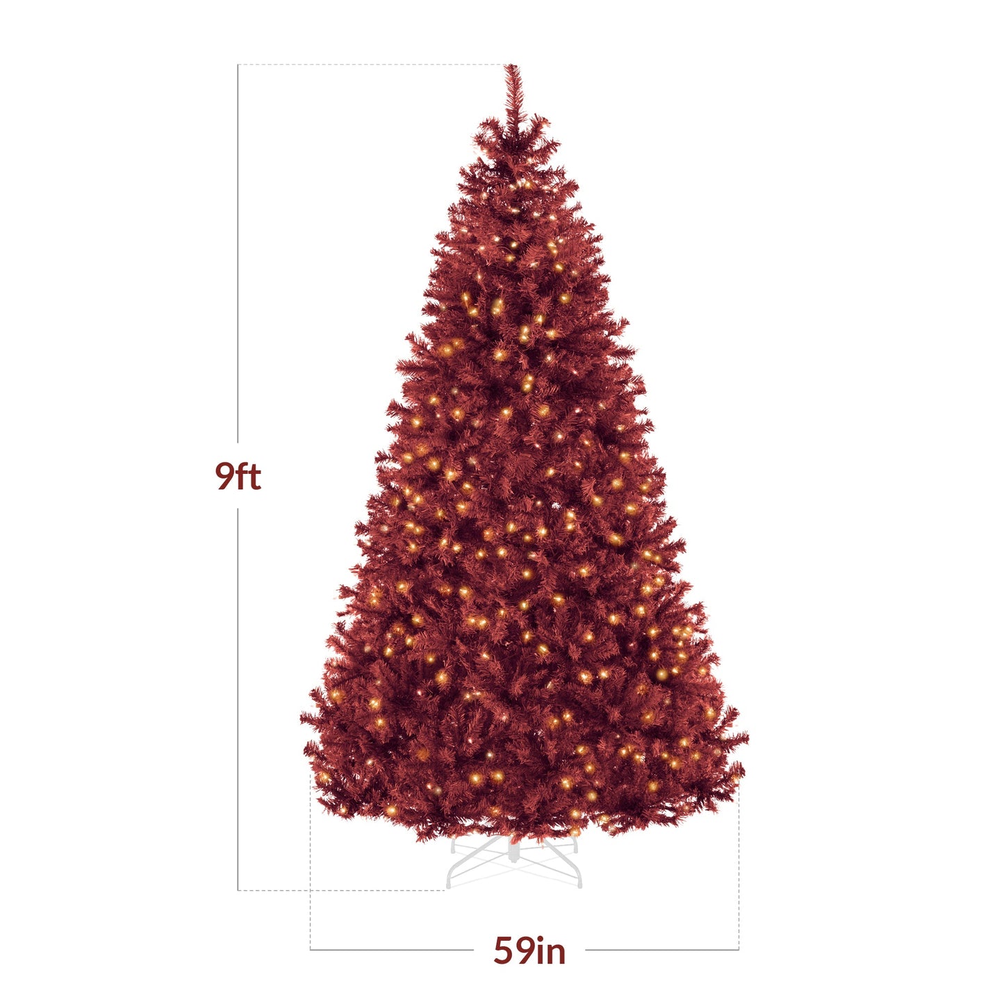 Pre-Lit Artificial Burgundy Christmas Tree w/ Incandescent Lights
