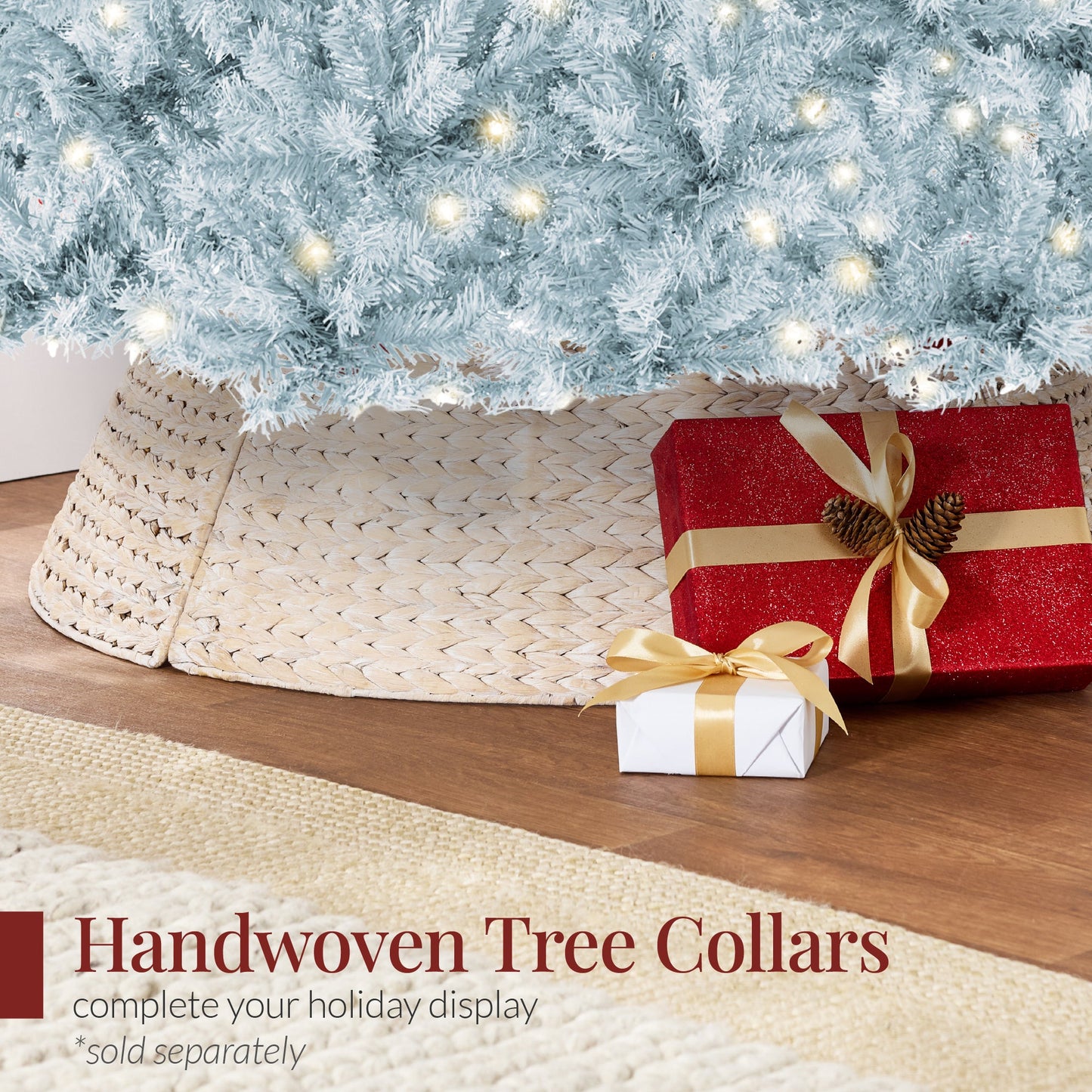 Pre-Lit Artificial Ice Blue Christmas Tree w/ Incandescent Lights