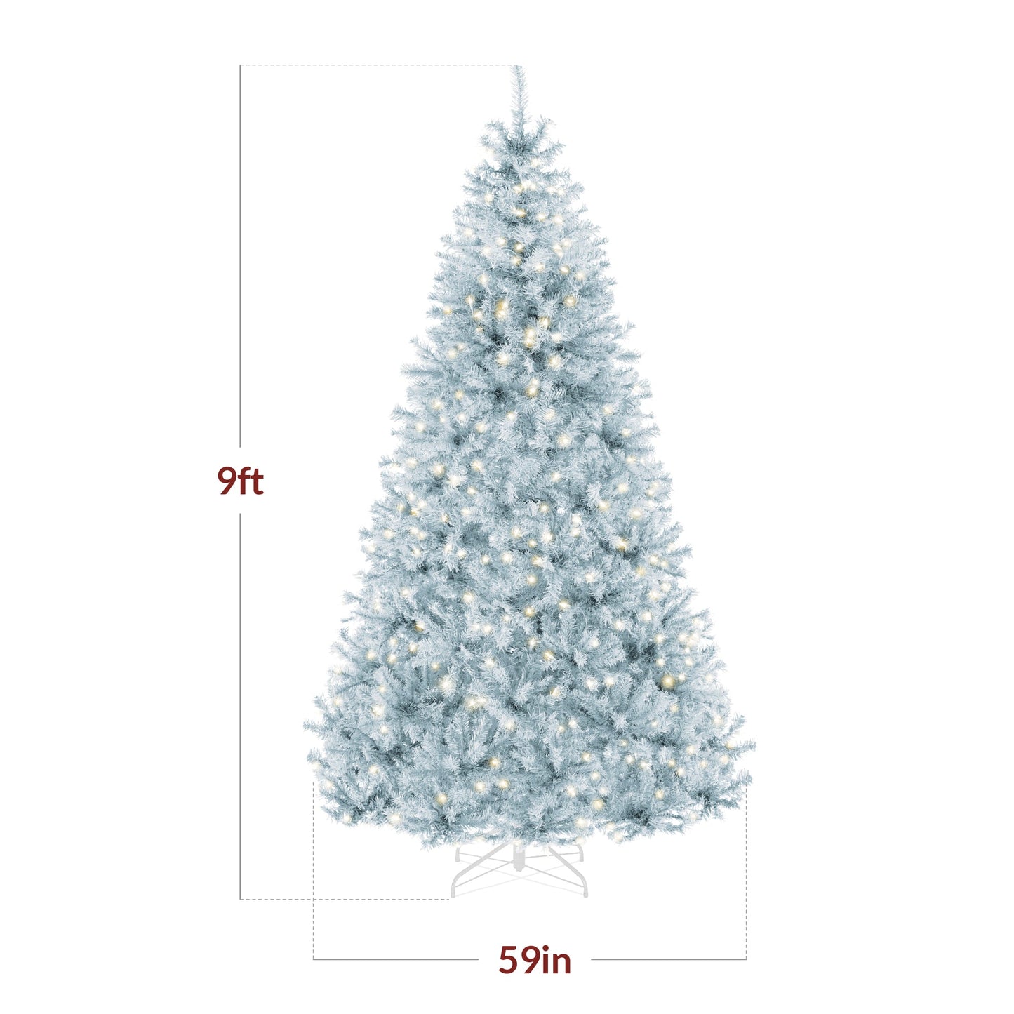 Pre-Lit Artificial Ice Blue Christmas Tree w/ Incandescent Lights