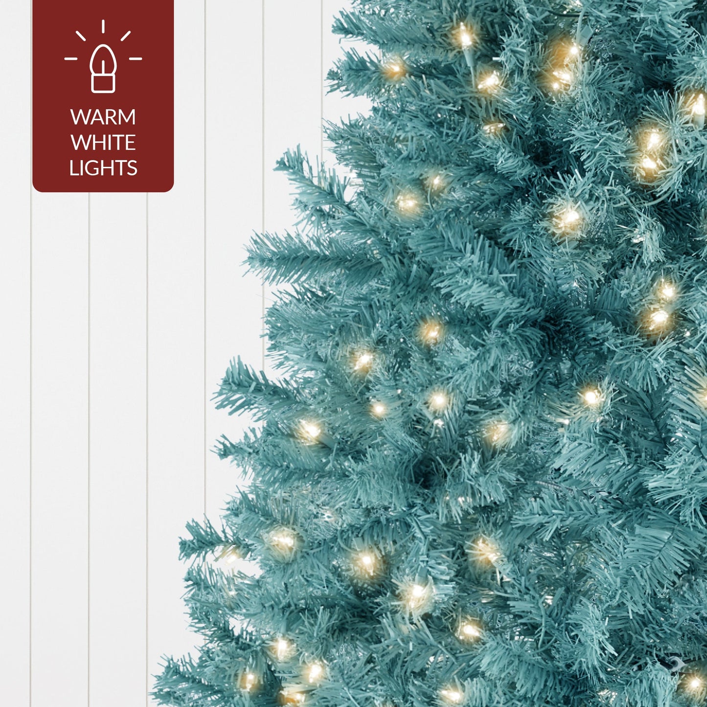 Pre-Lit Artificial Peacock Blue Christmas Tree w/ Incandescent Lights