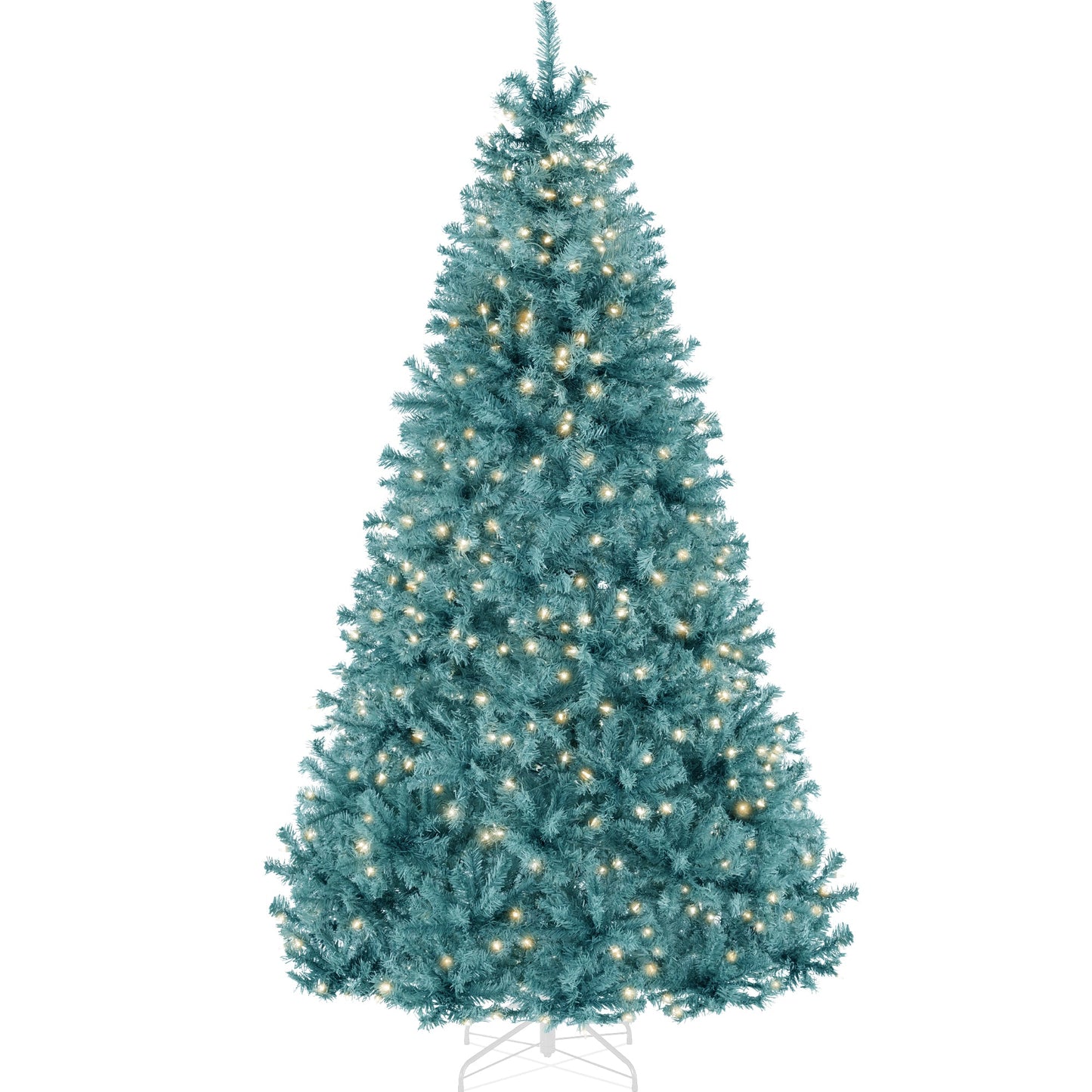 Pre-Lit Artificial Peacock Blue Christmas Tree w/ Incandescent Lights