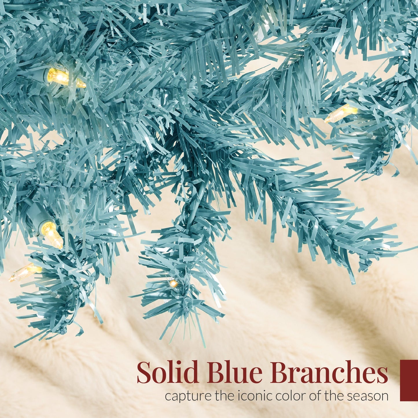 Pre-Lit Artificial Peacock Blue Christmas Tree w/ Incandescent Lights