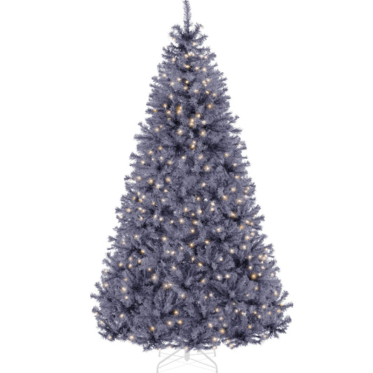 Pre-Lit Artificial Charcoal Gray Christmas Tree w/ Incandescent Lights