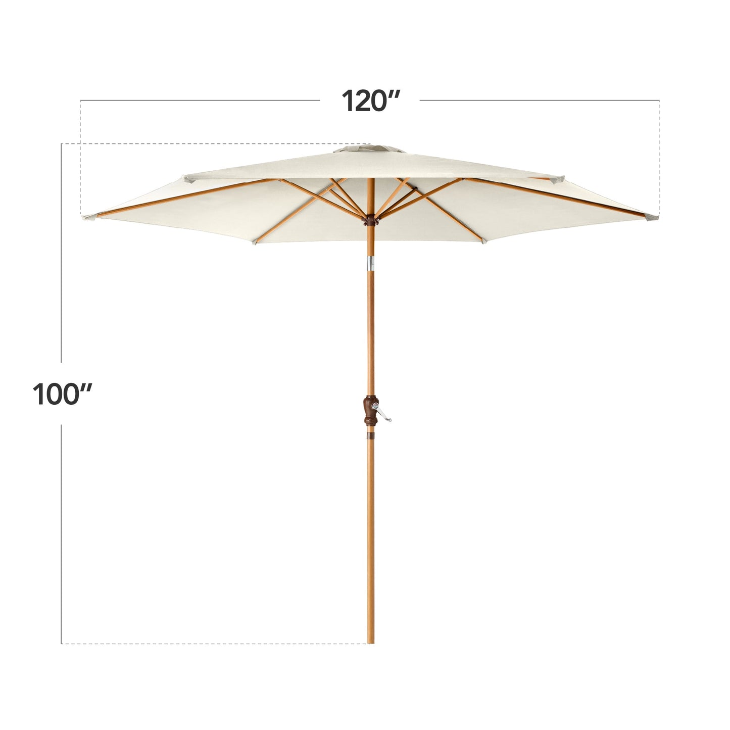 Outdoor Woodgrain Pattern Patio Umbrella Decoration w/ Tilt, Crank - 10ft