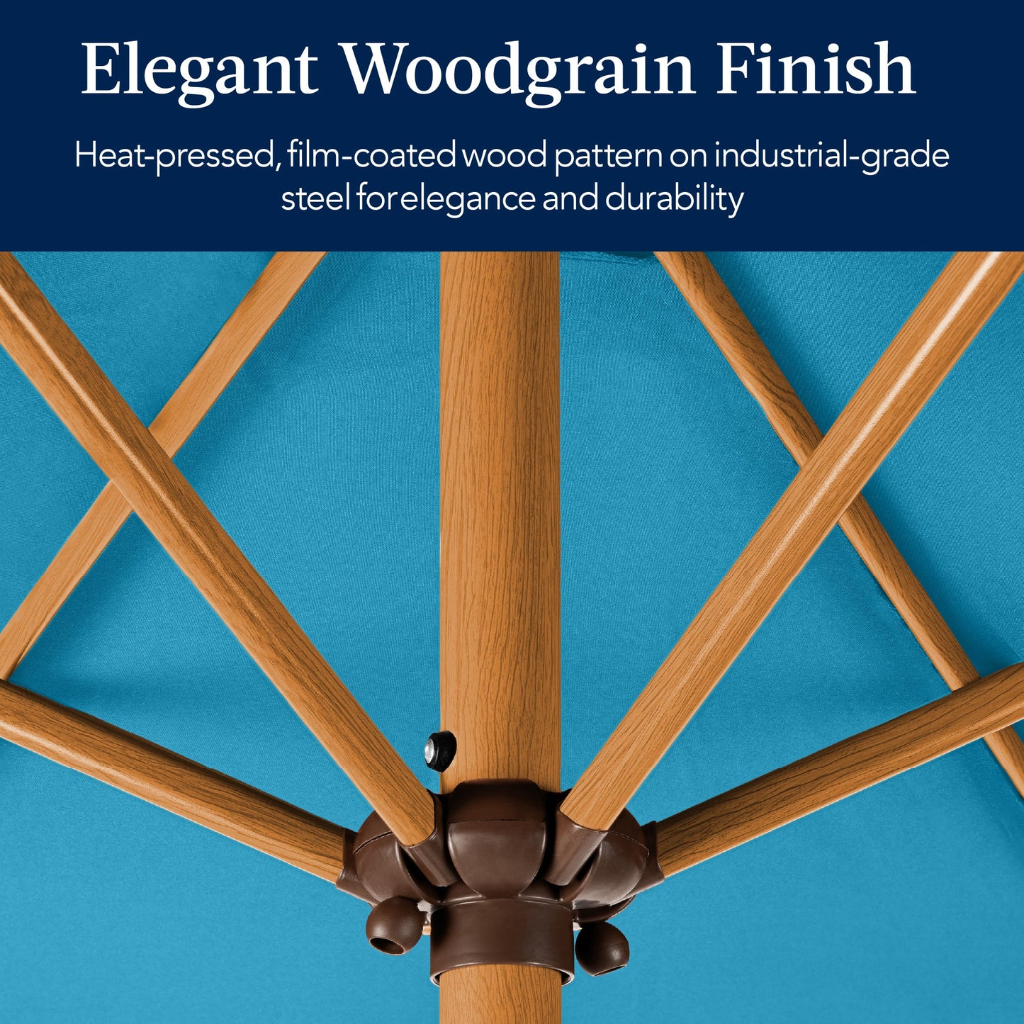 Outdoor Woodgrain Pattern Patio Umbrella Decoration w/ Tilt, Crank - 10ft