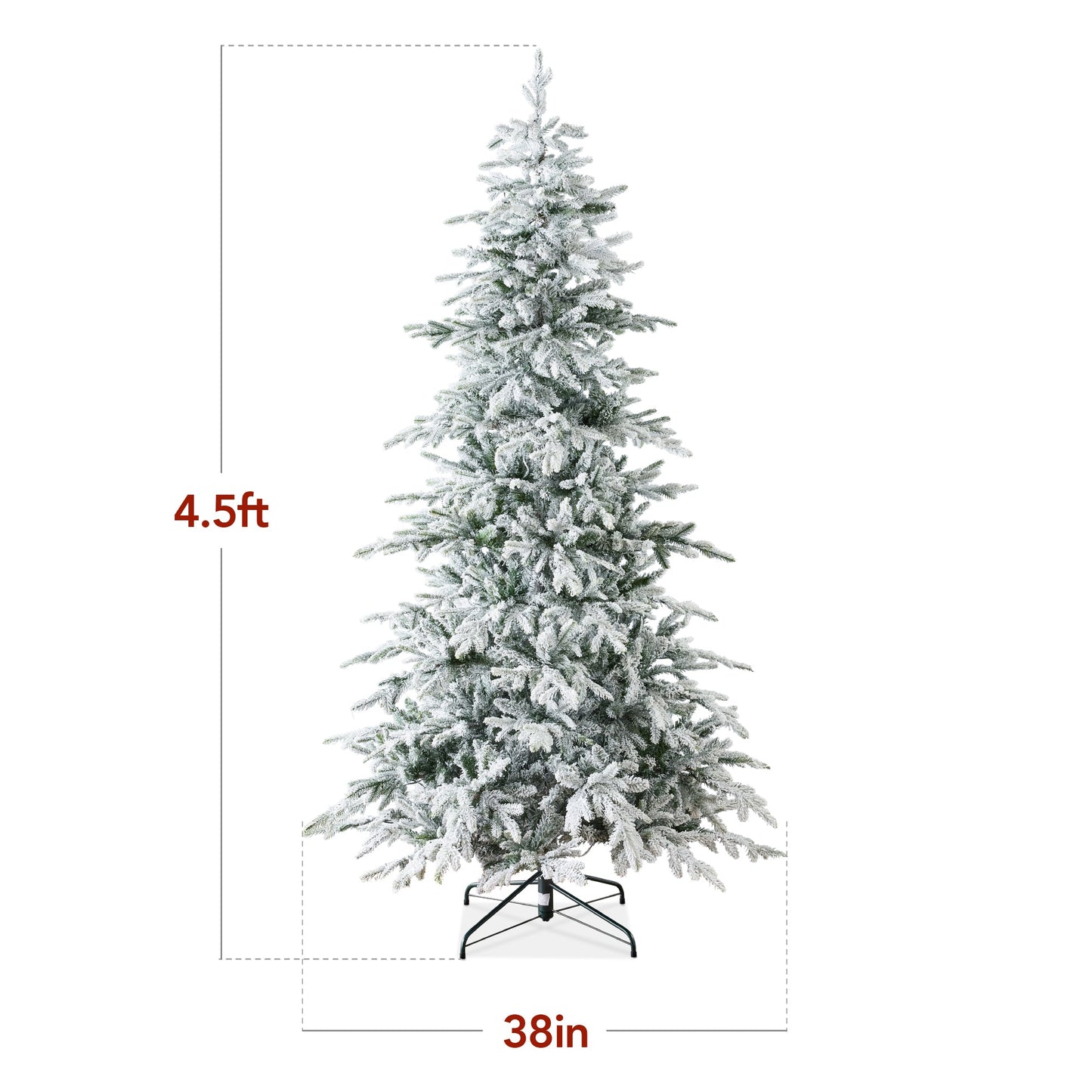 Pre-Lit Flocked Artificial Aspen Noble Fir Christmas Tree w/ Metal Stand