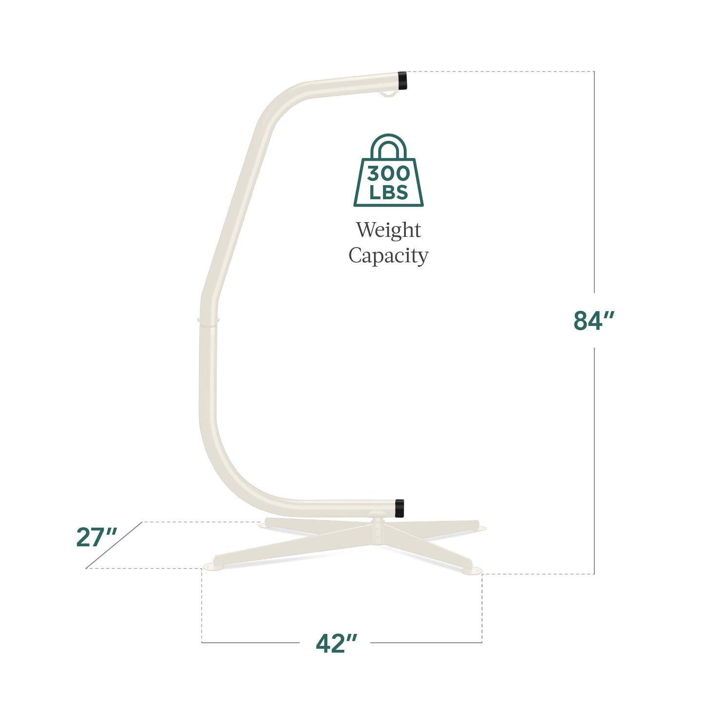 Curved Hanging Hammock C-Stand w/ All-Weather, Steel Frame - Stand Only