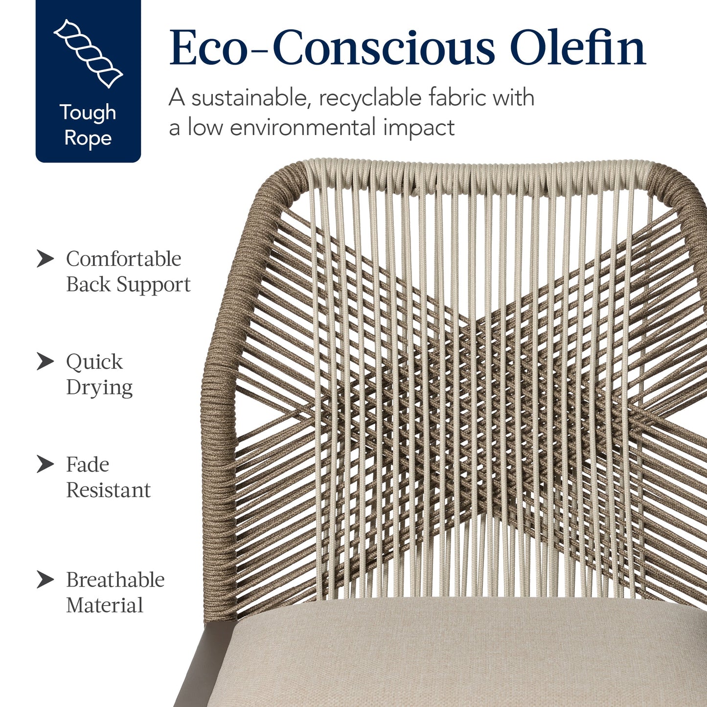 Set of 2 Indoor Outdoor Counter Height Bar Stools w/ All-Weather Rope