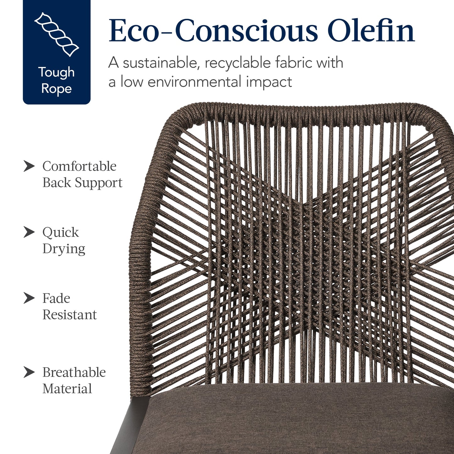 Set of 2 Indoor Outdoor Counter Height Bar Stools w/ All-Weather Rope