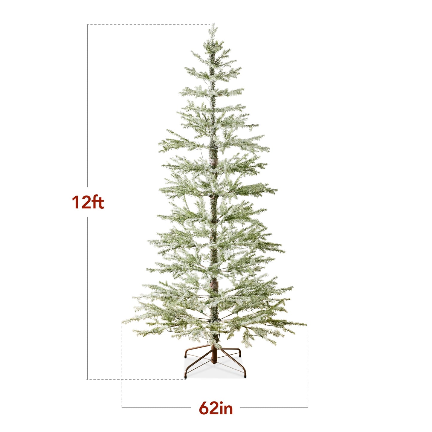 Green Pre-Lit Sparse Flocked Christmas Tree w/ 2-in-1 LEDs, Cordless Connection