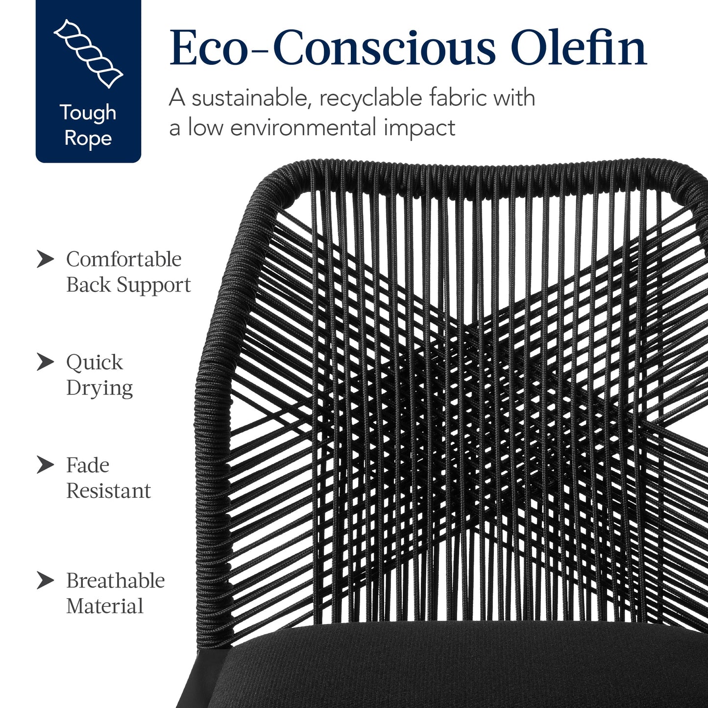 Set of 2 Indoor/Outdoor Aluminum Side Dining Chairs w/ All-Weather Rope