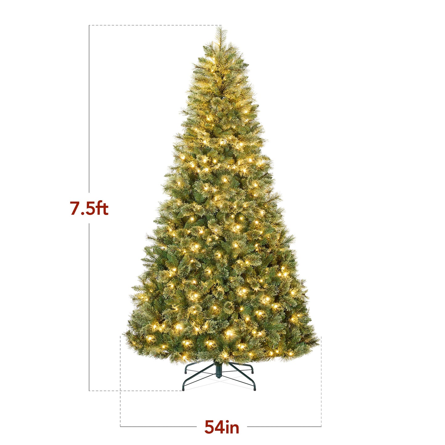 Pre-Lit Premium Cashmere Christmas Tree w/ Cordless Connection, LED Lights