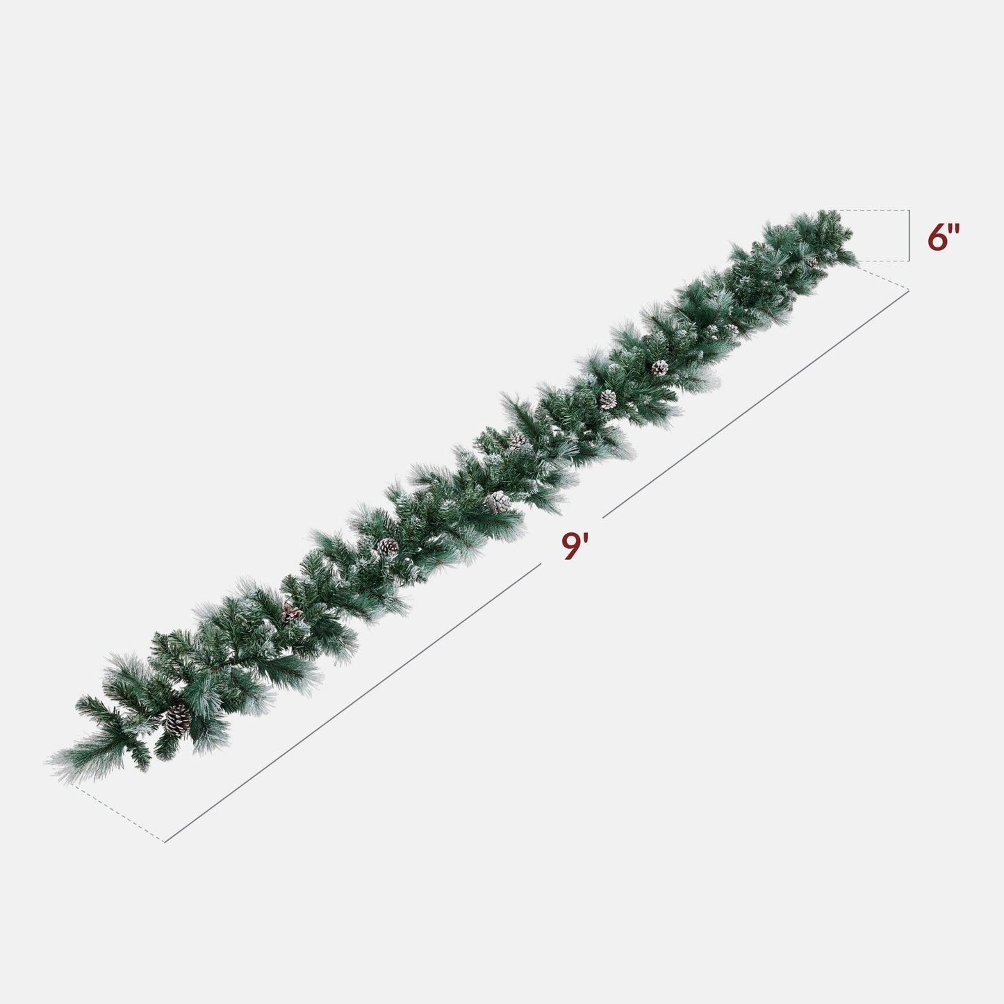 9Ft Pre-Lit Christmas Garland W/ 2-In-1 Led Lights