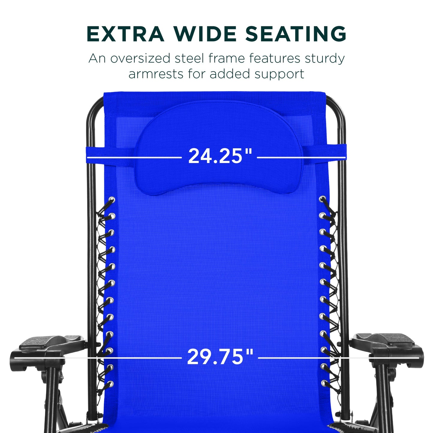 Oversized Reclining Zero Gravity Chair Lounger w/ Cup Holder, Pillow