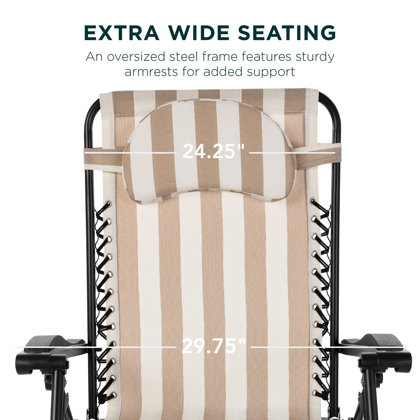 Oversized Reclining Zero Gravity Chair Lounger w/ Cup Holder, Pillow