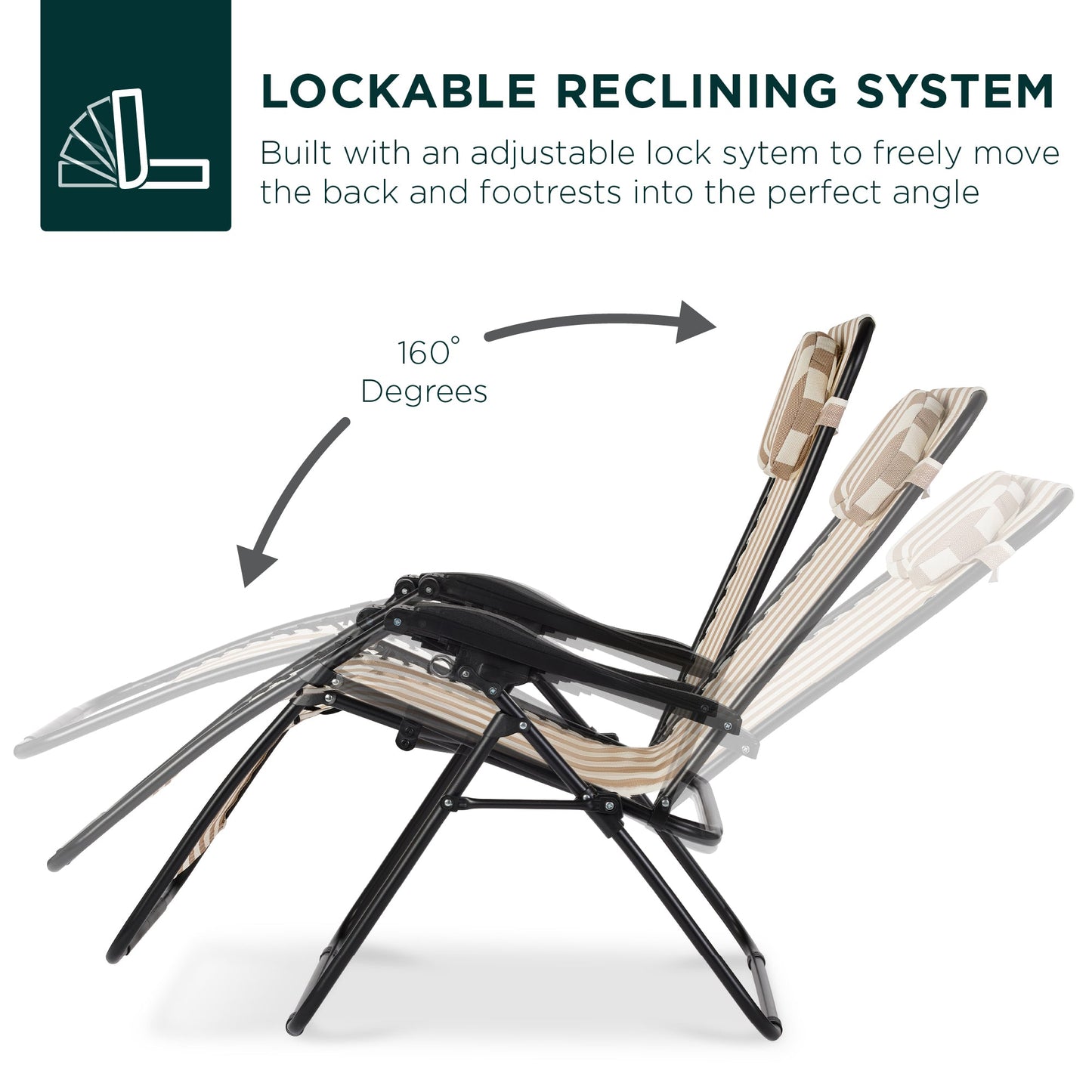 Oversized Reclining Zero Gravity Chair Lounger w/ Cup Holder, Pillow