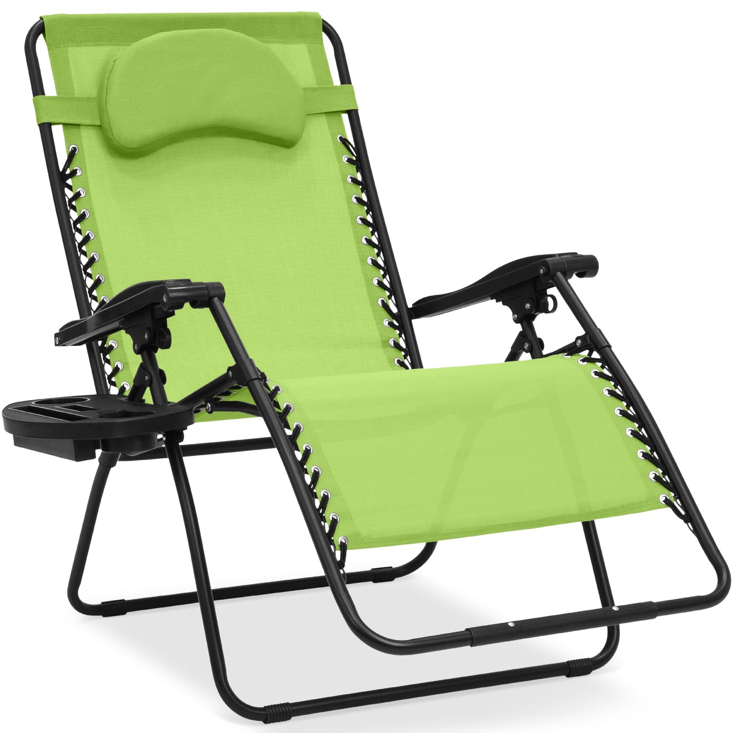 Oversized Reclining Zero Gravity Chair Lounger w/ Cup Holder, Pillow