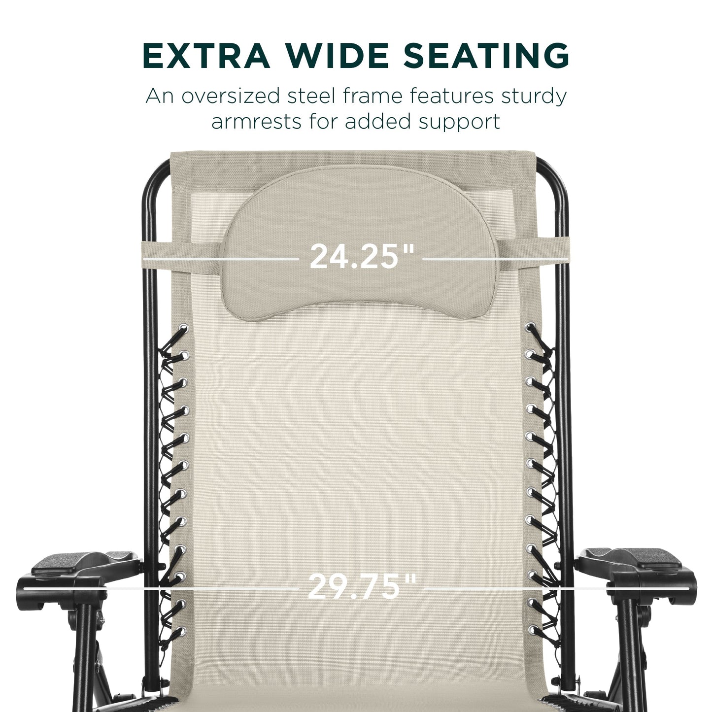 Oversized Reclining Zero Gravity Chair Lounger w/ Cup Holder, Pillow