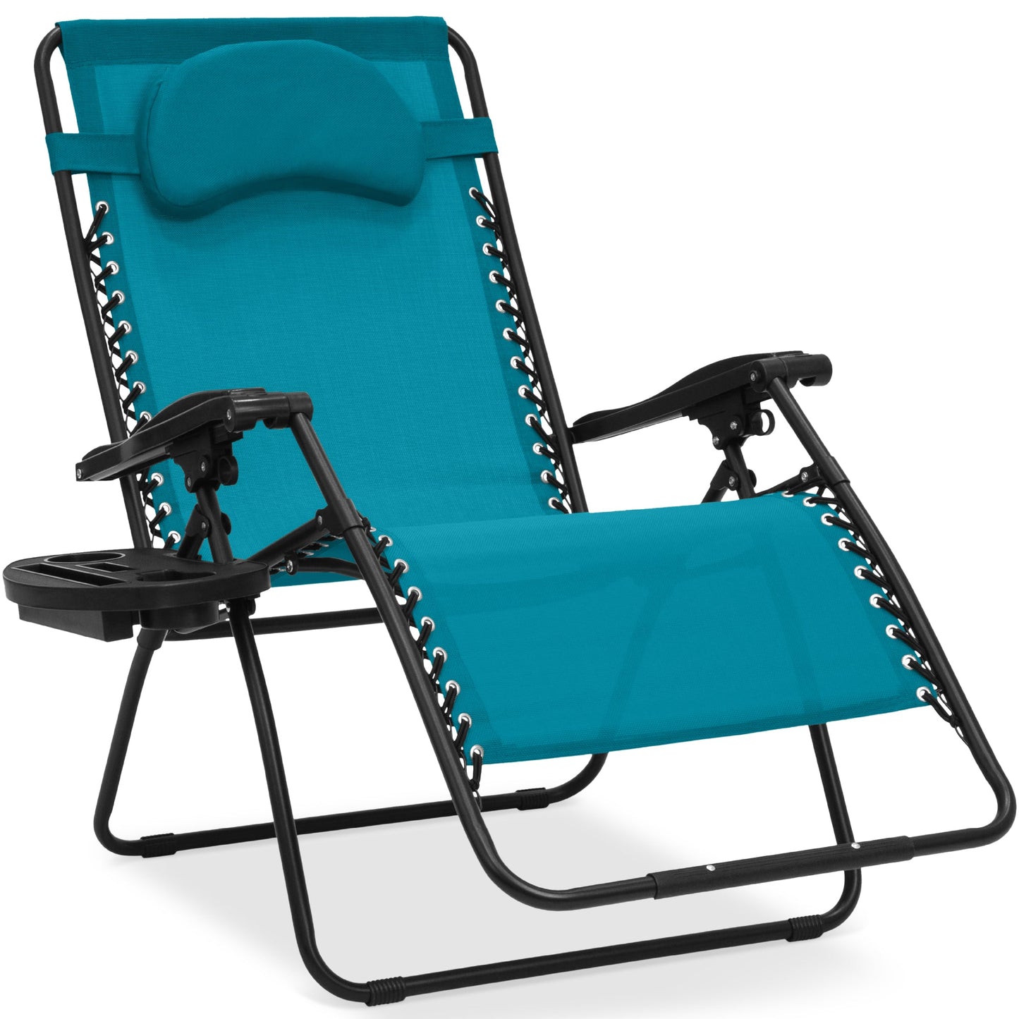 Oversized Reclining Zero Gravity Chair Lounger w/ Cup Holder, Pillow