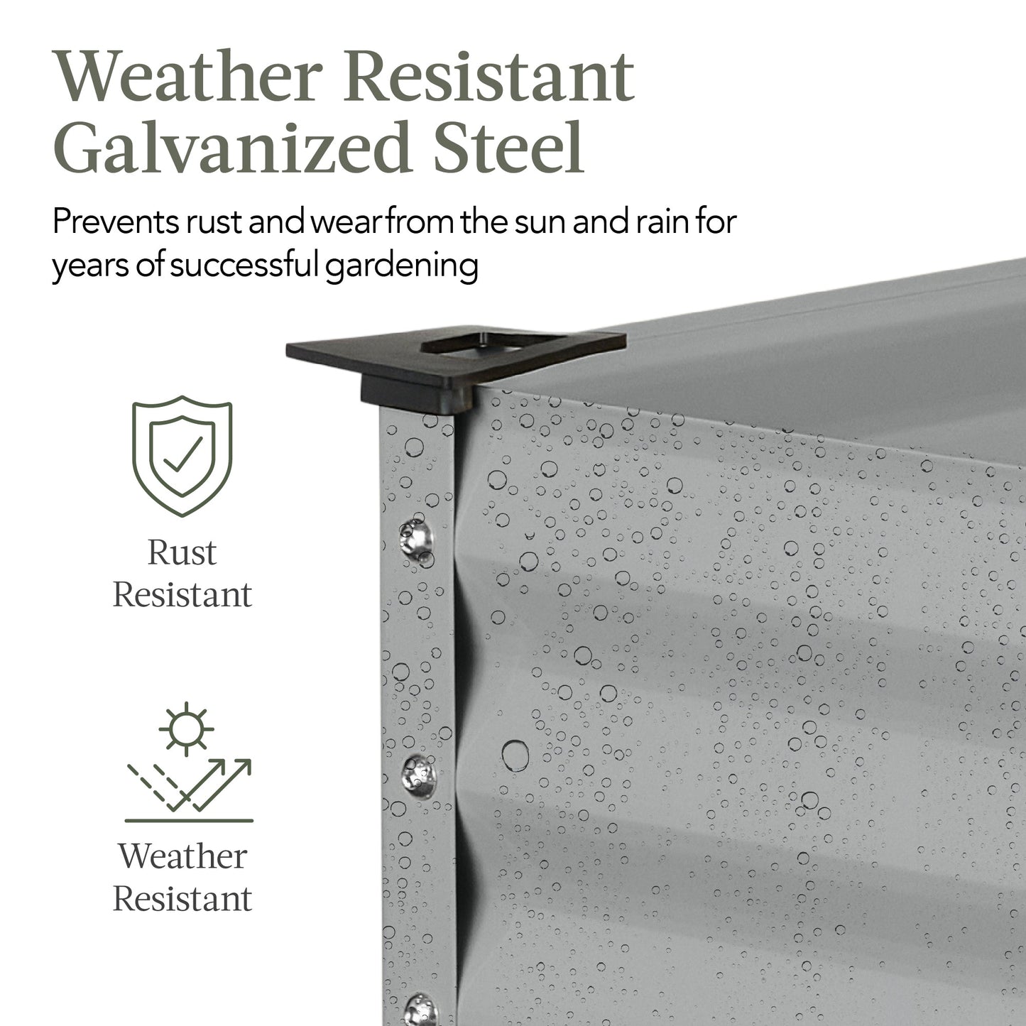 Elevated Galvanized Metal Garden Bed w/ Corner Protectors - 48x24x30in