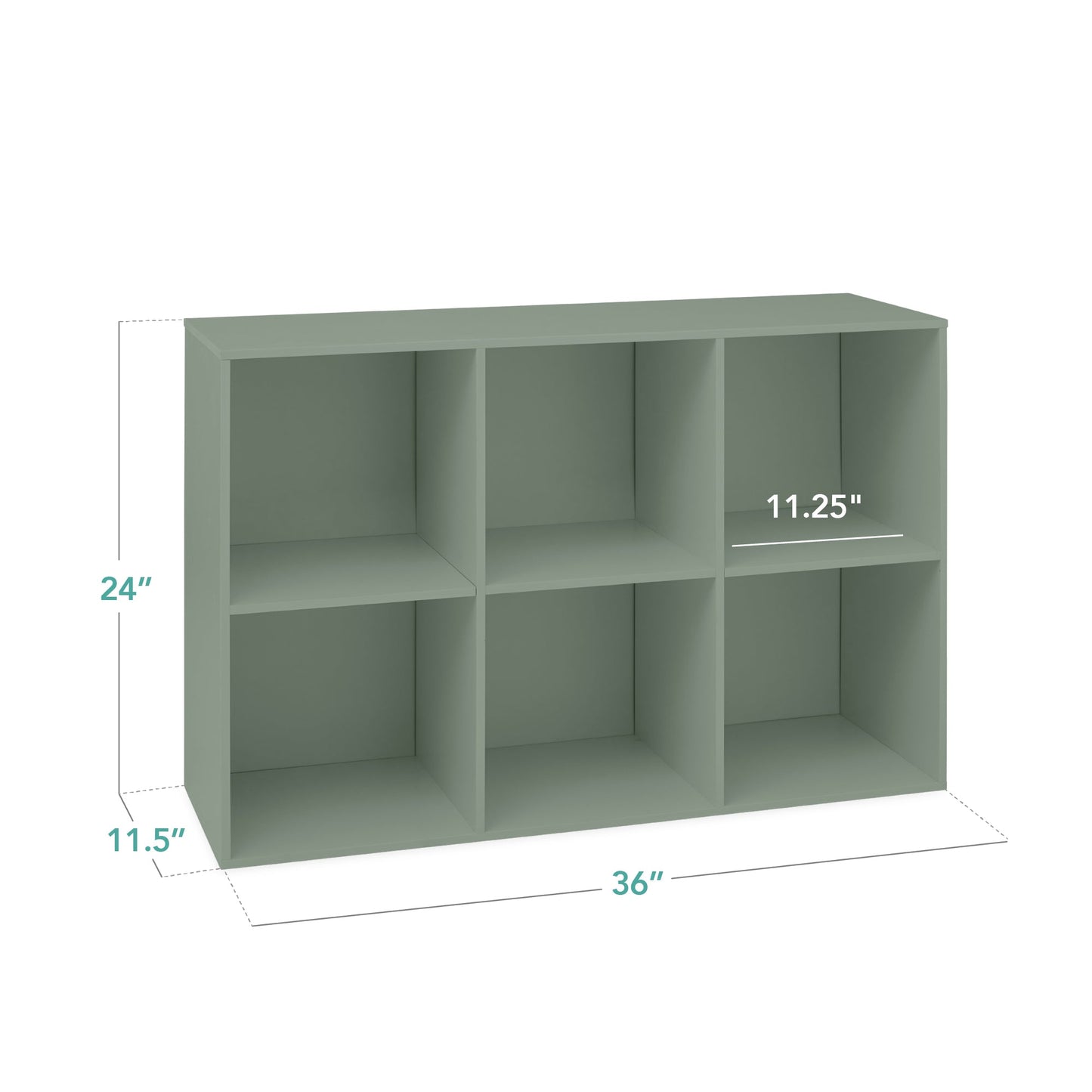 6-Cube Bookshelf, 11in Storage Display w/ Removable Panels, Customizable
